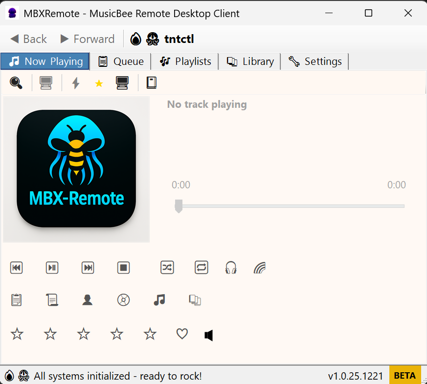 MBXRemote Main Window