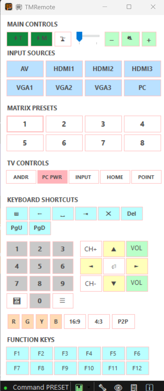 TMRemote Main Interface