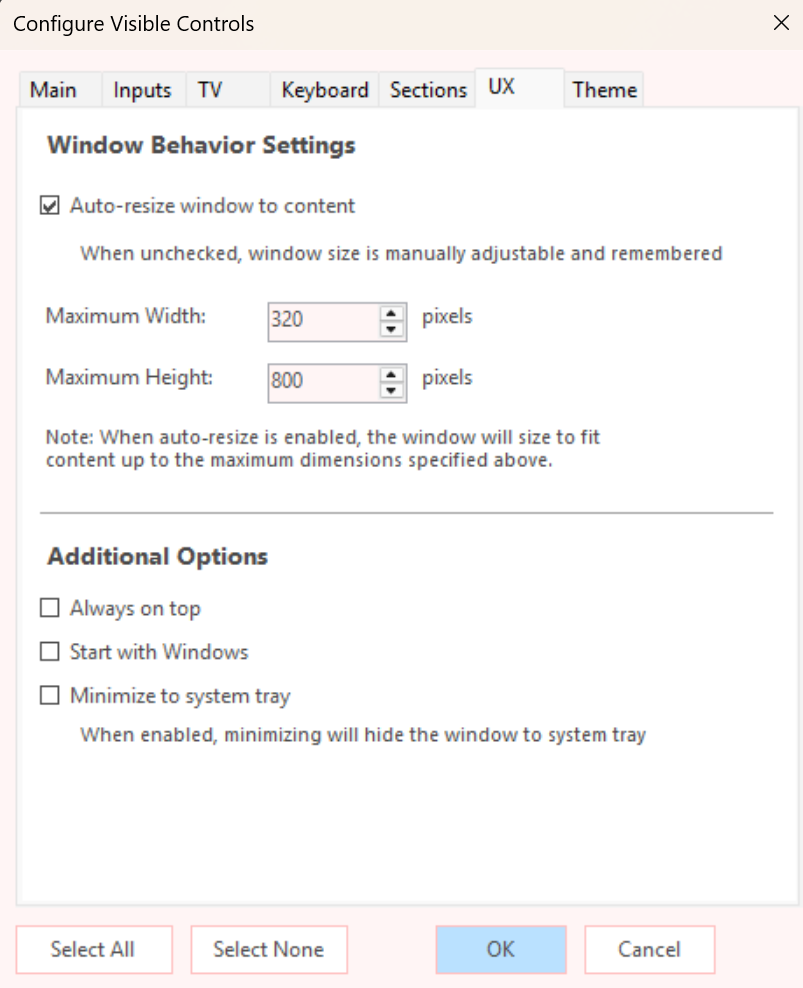 UX Settings