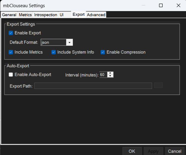 Settings Export