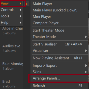 Enable Panel Menu
