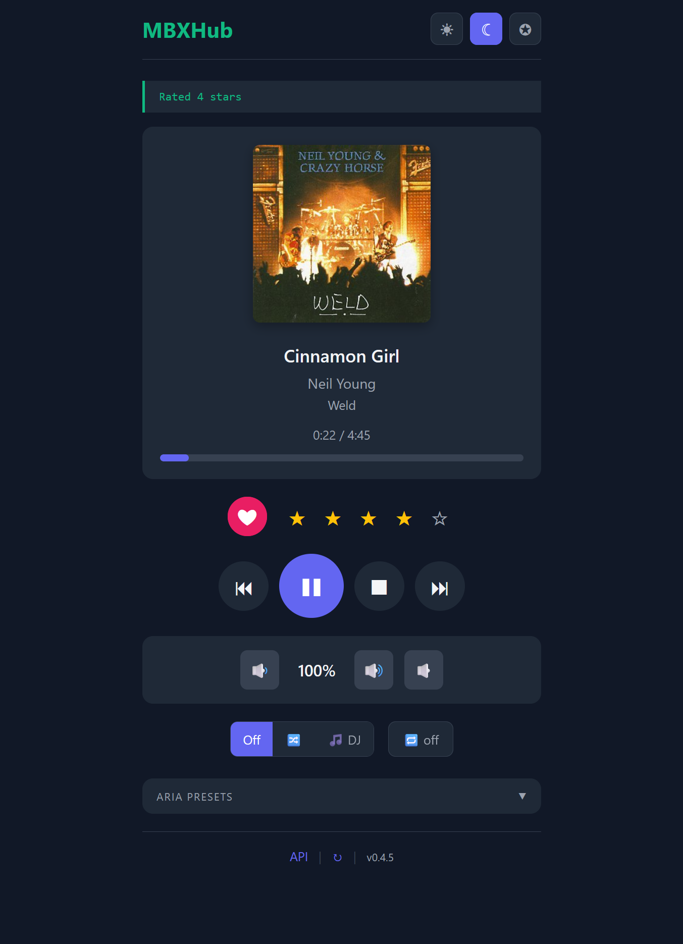MBXHub Now Playing Dashboard