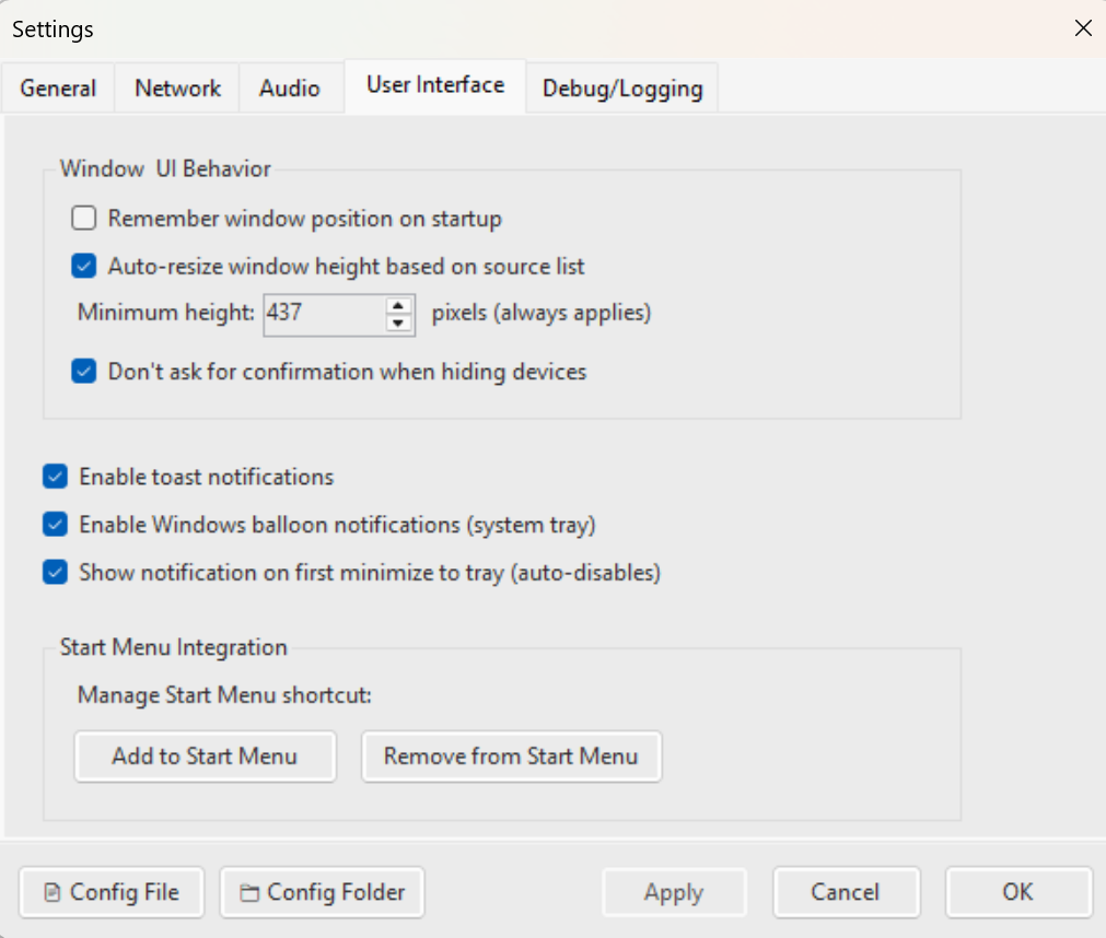 UI Settings