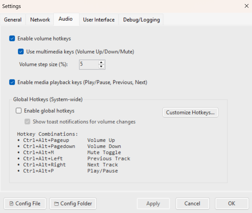 Audio Settings