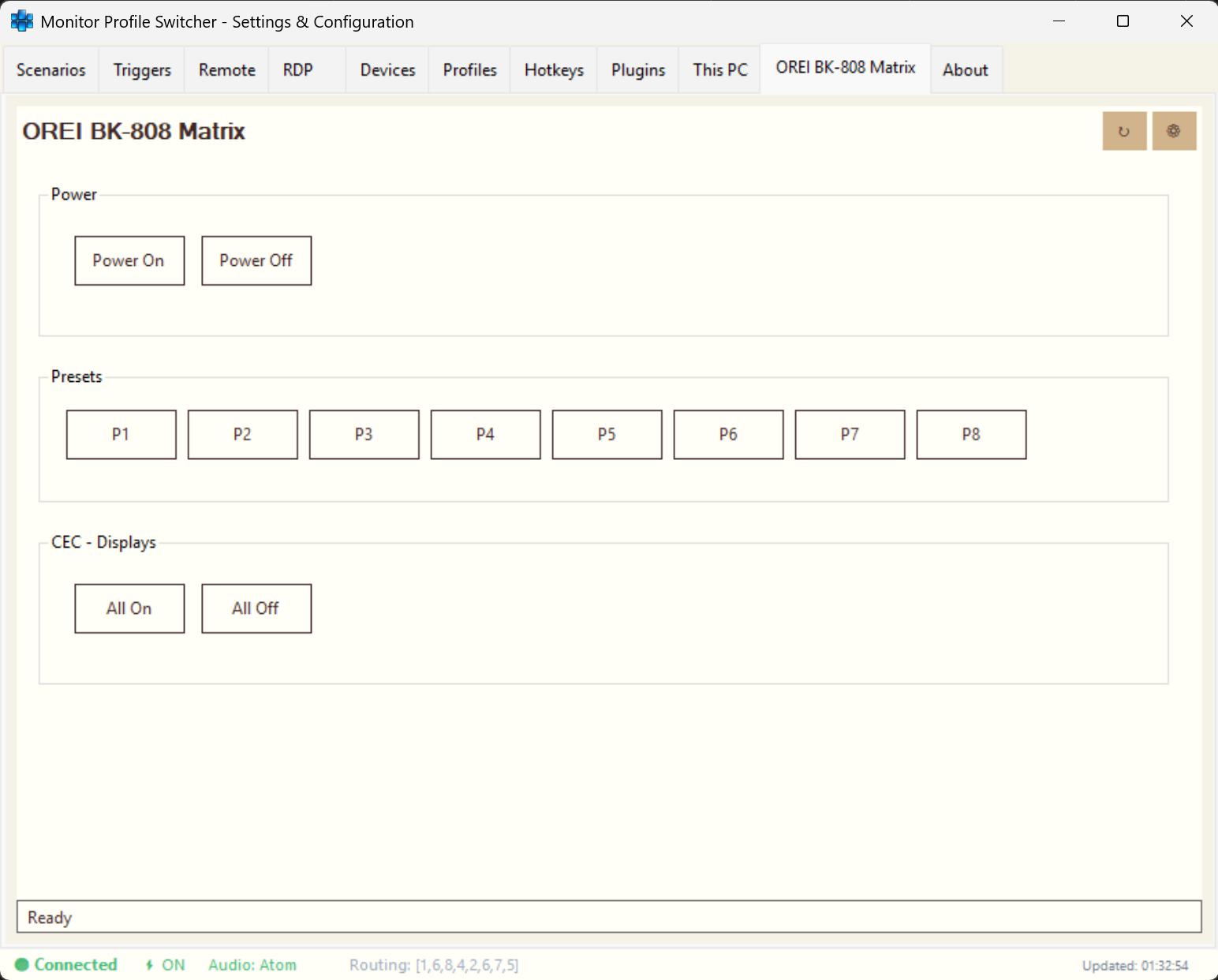 TMRemote Matrix Navigation